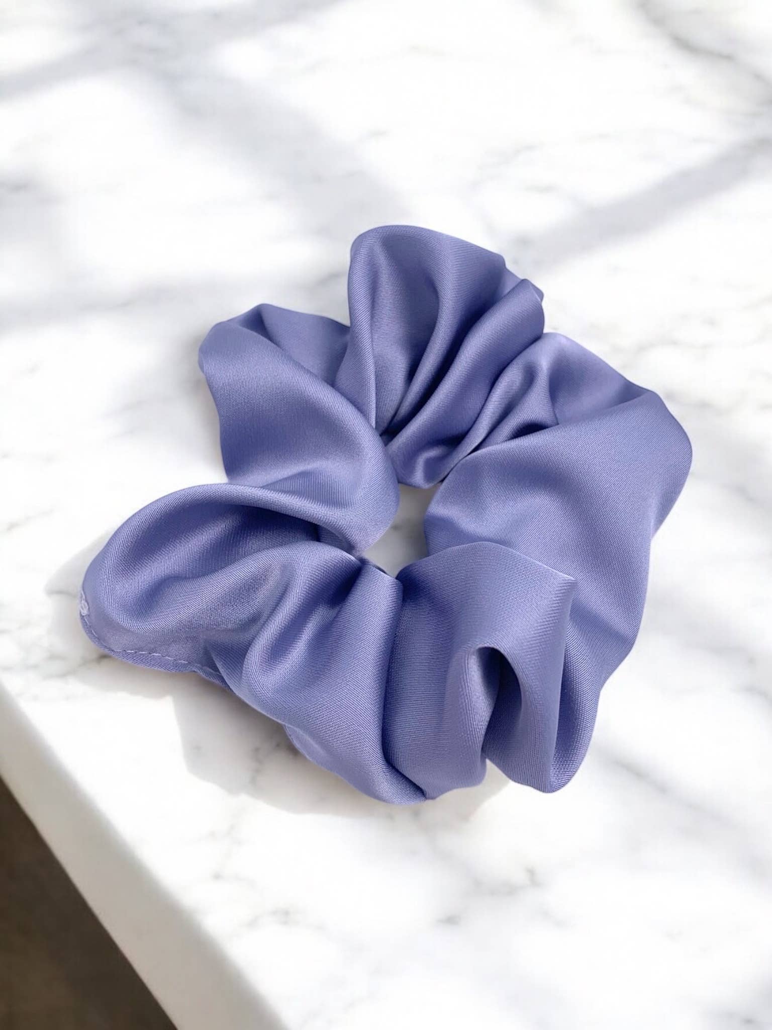 Oversized Satin Scrunchie - Violet Green & Beige